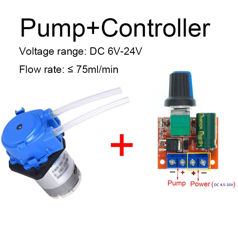 Mini Peristaltic Pump 12V - Mała, regulowana pompa perystaltyczna DC6V-12V do